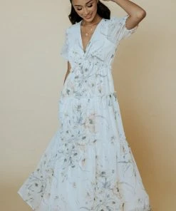 BB Custom Dresses Santorini Maxi Dress | White Floral