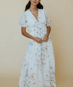 BB Custom Dresses Santorini Maxi Dress | White Floral