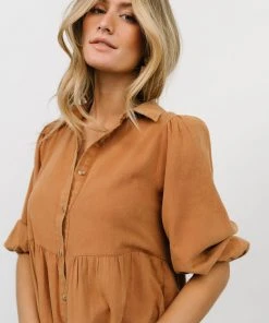 POL Shop All Sari Babydoll Dress | Camel