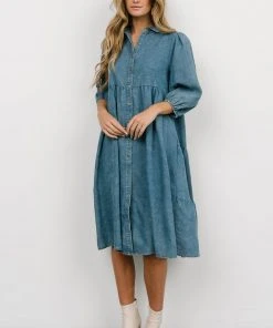 POL Sari Babydoll Dress | Chambray Dresses