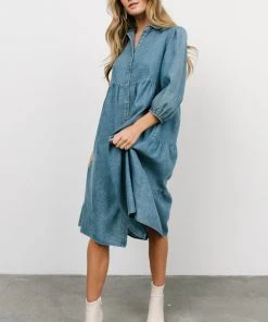 POL Sari Babydoll Dress | Chambray Dresses