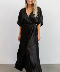 BB Custom Savannah Print Kimono Maxi | Black Dresses