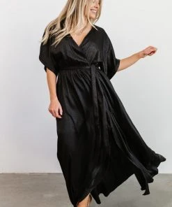 BB Custom Savannah Print Kimono Maxi | Black Dresses