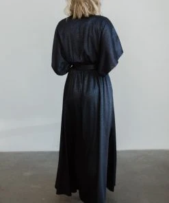 BB Custom Savannah Print Kimono Maxi | Navy Dresses