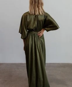 BB Custom Dresses Savannah Print Kimono Maxi | Olive