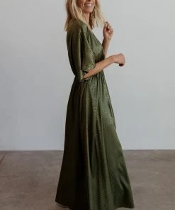 BB Custom Dresses Savannah Print Kimono Maxi | Olive
