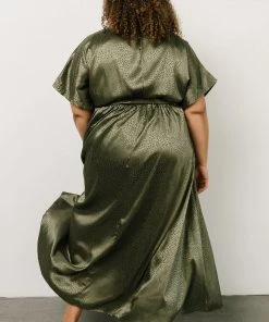 BB Custom Dresses Savannah Print Kimono Maxi | Olive