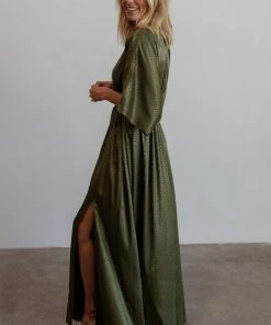 BB Custom Dresses Savannah Print Kimono Maxi | Olive