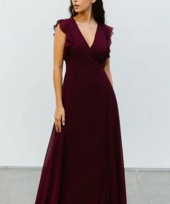 Soi Saya Wrap Maxi Dress | Burgundy Dresses