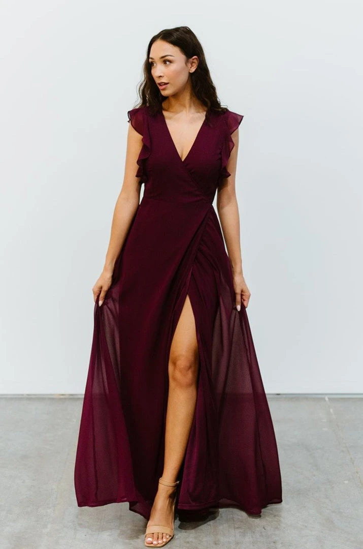 Soi Saya Wrap Maxi Dress | Burgundy Dresses Soi Saya Wrap Maxi Dress | Burgundy Dresses
