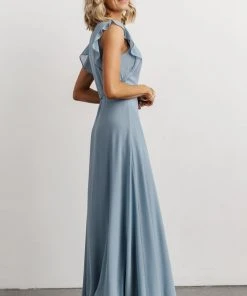 Soi Dresses Saya Wrap Maxi Dress | Dusty Blue 9 Soi Dresses Saya Wrap Maxi Dress | Dusty Blue
