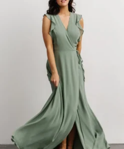 Soi Saya Wrap Maxi Dress | Dusty Sage 2 Soi Saya Wrap Maxi Dress | Dusty Sage