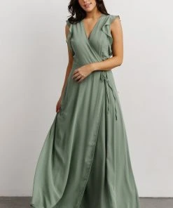 Soi Saya Wrap Maxi Dress | Dusty Sage