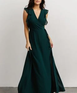 Soi Saya Wrap Maxi Dress | Hunter Green