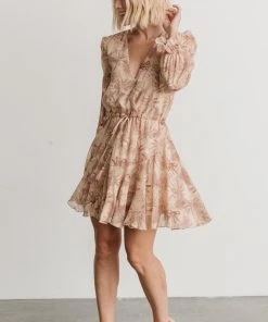 AK Dresses Saylor Ruffle Mini Dress | Beige Print 14 AK Dresses Saylor Ruffle Mini Dress | Beige Print