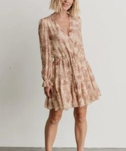 AK Dresses Saylor Ruffle Mini Dress | Beige Print 10 AK Dresses Saylor Ruffle Mini Dress | Beige Print