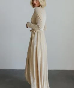 BB Custom Dresses Serena Shimmer Velvet Wrap Dress | Pearl