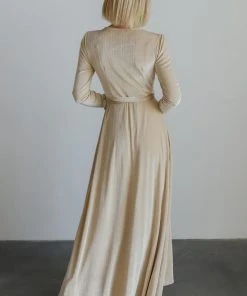 BB Custom Dresses Serena Shimmer Velvet Wrap Dress | Pearl