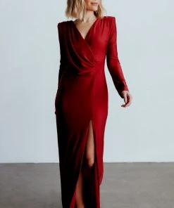 RR Dresses Seville Long Sleeve Gown | Burgundy