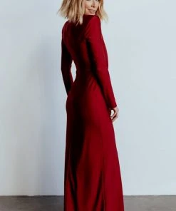 RR Dresses Seville Long Sleeve Gown | Burgundy