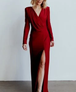 RR Dresses Seville Long Sleeve Gown | Burgundy