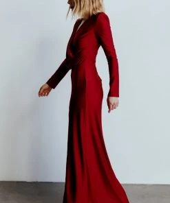 RR Dresses Seville Long Sleeve Gown | Burgundy