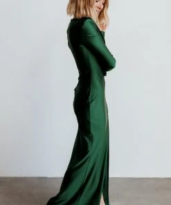 RR Seville Long Sleeve Gown | Green Dresses