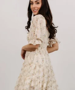 FT Shauna Smocked Short Dress | Ivory Floral
