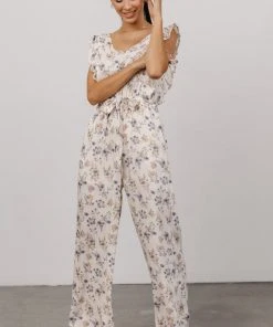 Shay Jumpsuit | Cream + Multi Floral Extended Sizing