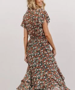 KA Shelby High-Low Dress | Black Multi Floral