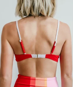 BJB Sherbet Striped Front Tie Bikini Top Swim