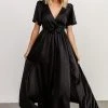BB Custom Sicily Satin Maxi Dress | Black Maxi Dresses
