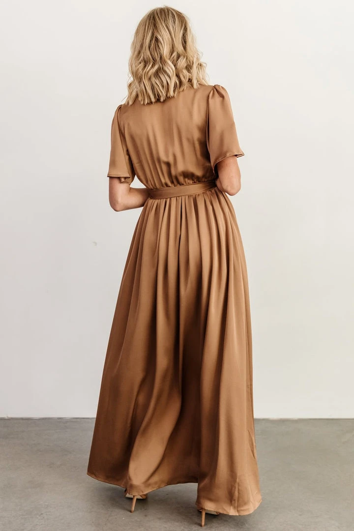 BB Custom Dresses Sicily Satin Maxi Dress | Mocha 4 BB Custom Dresses Sicily Satin Maxi Dress | Mocha