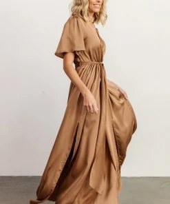 BB Custom Dresses Sicily Satin Maxi Dress | Mocha 8 BB Custom Dresses Sicily Satin Maxi Dress | Mocha