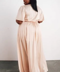 BB Custom Sicily Satin Maxi Dress | Natural