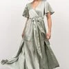 BB Custom Sicily Satin Maxi Dress | Sage