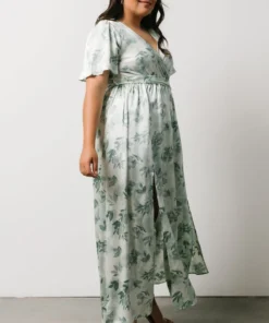 BB Custom Sicily Satin Maxi Dress | Sage Floral Dresses 7 BB Custom Sicily Satin Maxi Dress | Sage Floral Dresses