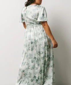 BB Custom Sicily Satin Maxi Dress | Sage Floral Dresses 6 BB Custom Sicily Satin Maxi Dress | Sage Floral Dresses