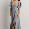 BB Custom Sierra Sweetheart Maxi Dress | Dusty Blue