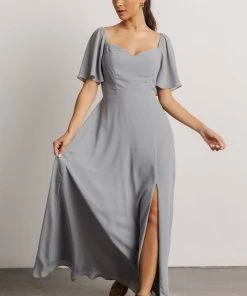 BB Custom Sierra Sweetheart Maxi Dress | Dusty Blue
