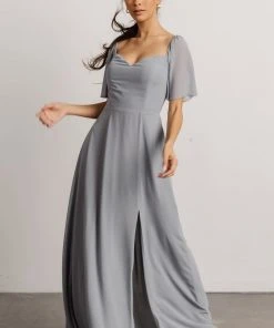 BB Custom Sierra Sweetheart Maxi Dress | Dusty Blue