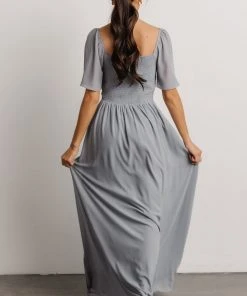 BB Custom Sierra Sweetheart Maxi Dress | Dusty Blue