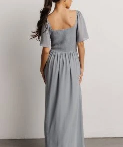 BB Custom Sierra Sweetheart Maxi Dress | Dusty Blue