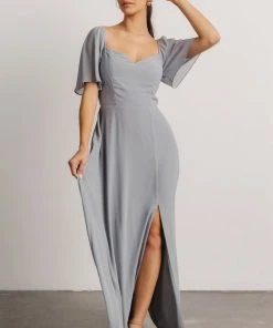 BB Custom Sierra Sweetheart Maxi Dress | Dusty Blue