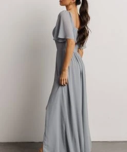 BB Custom Sierra Sweetheart Maxi Dress | Dusty Blue