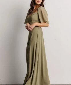 BB Custom Sierra Sweetheart Maxi Dress | Dusty Olive Dresses