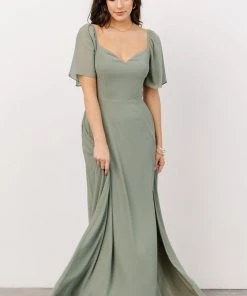 BB Custom Dresses Sierra Sweetheart Maxi Dress | Sage