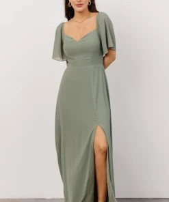 BB Custom Dresses Sierra Sweetheart Maxi Dress | Sage