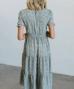 HAY Skylar Smocked Midi Dress | Blue Floral Dresses