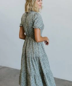 HAY Skylar Smocked Midi Dress | Blue Floral Dresses